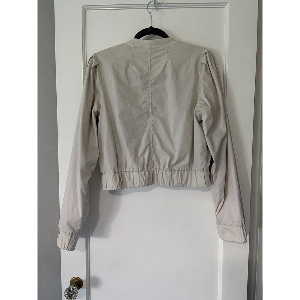 Marrakech Anthropologie Cropped Utility Bomber Jacket XS EUC Beige Lightweight - Picture 6 of 9